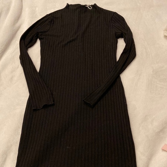 just quella Dresses Just Quella Black Ribbed Mock Neck Pencil Dress